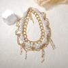 Bohemian fashion personality trend double stacked wearing imitation pearl exaggerated women's necklace temperament design