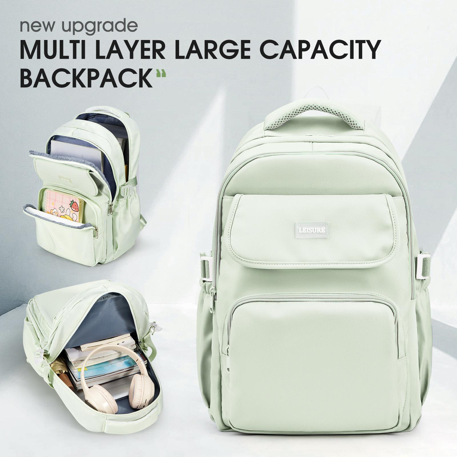 

Large Capacity Backpack, Student Schoolbag, Laptop Campus Backpack, Daily Commuter Backpack Multiple Pocket Fashionable Backpack зелёный