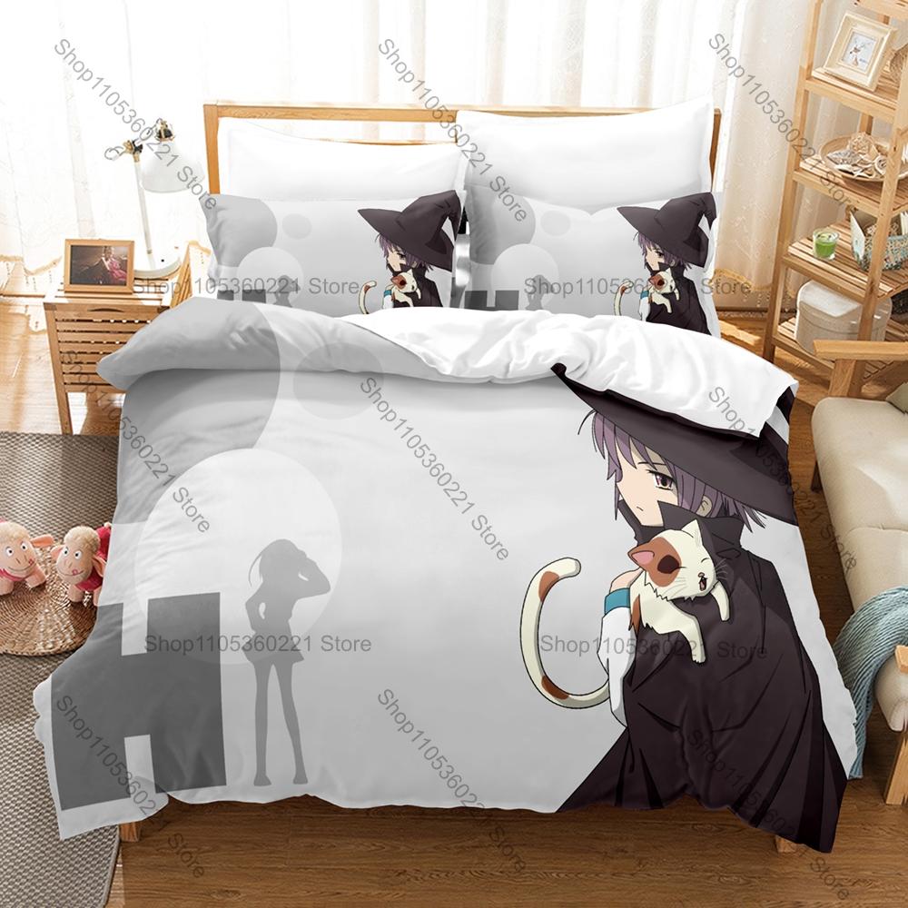 Classic School Anime Printed Bedding Kit 3PCS Duvet Cover & 2 Pillow Covers Breathable Soft Linens Anime Fan Room Ornament