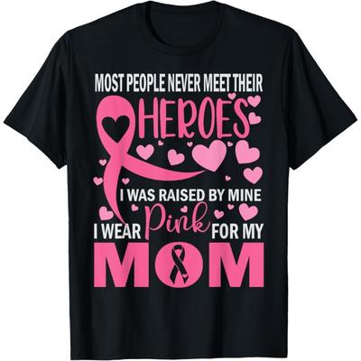I Wear Pink For My Mom Breast Cancer Awareness Kids Support T-Shirt