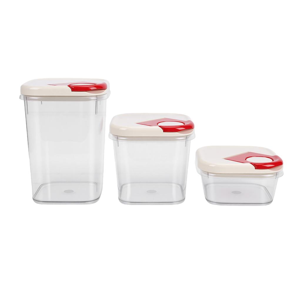 3 Pcs Food Storage Container Airtight Damp Proof Transparent Food Storage Box Set for Kitchen
