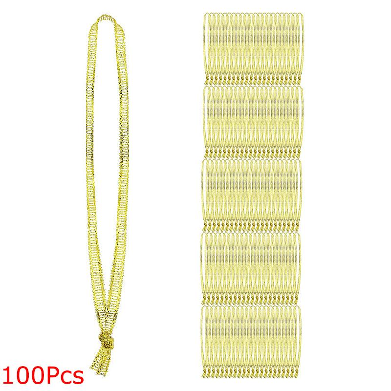 

100pcs/pack Suspend Environmentally Friendly Handmade Decorations Gift Box Bright Color Christmas Silk Atmosphere DIY Adorn 0.3*12cm золотой