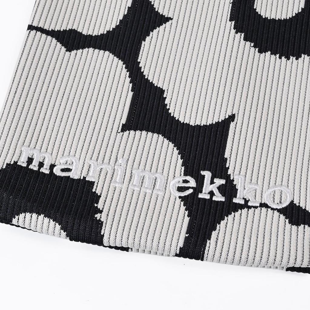 Tote KNITTED MINI Scandinavian Scandinavian design [Marimekko] bag, handbag, TOTE, Unikko, black, off-white, 94145, 094145, 911, goods, [Product]