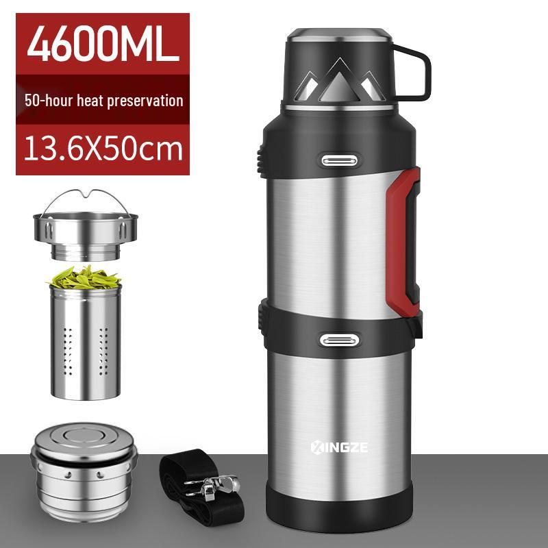 Large-Capacity Portable Thermos, 316 Stainless Steel, 3L & 5L Options, Ideal for Car Travel & Outdoor Use.