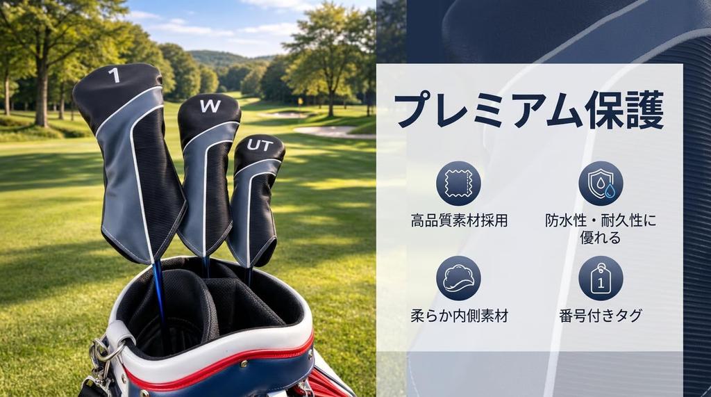 [LuceTerraGolf] Golf Head Cover for Driver/Fairway Wood/Utility Waterproof PU Leather