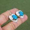 Copper Blue Turquoise Earring 925 Sterling Silver Earring Original Gemstone Earring Handmade Jewelry Unique Style Earrings Engagement Gifts