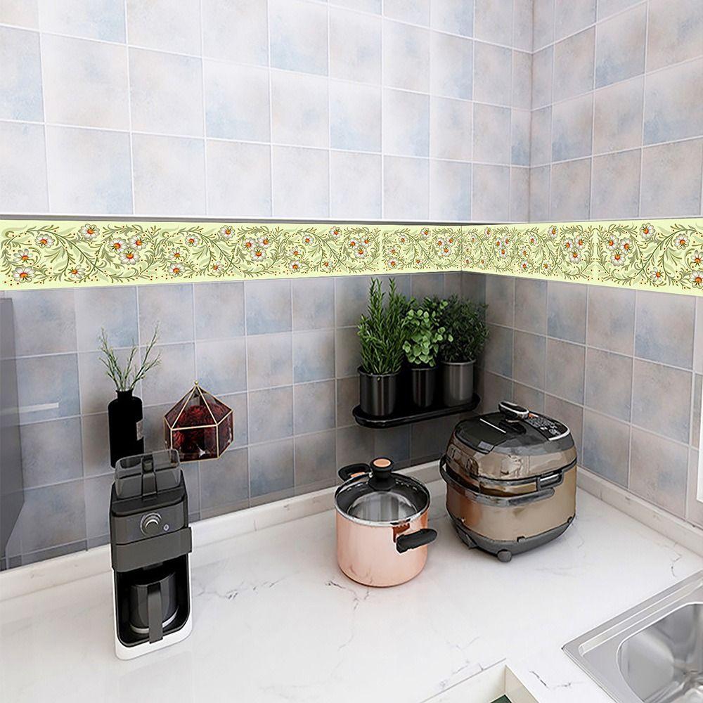 Waterproof Waist Line Self Adhesive Borders Trim Line Baseboard Wallpaper Kitchen
