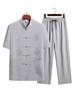 Summer Short-Sleeve Tang Suit Set for Middle-Aged and Elderly Men