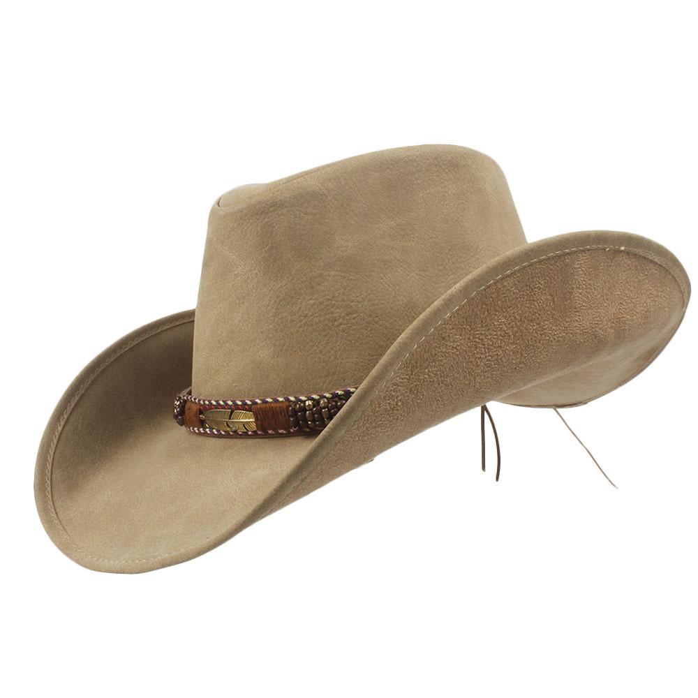 Pălărie de cowboy occidentală 100% din piele pentru bărbați, pentru gentleman, tată, Jazz, Sombrero Hombre, mărimea 58-59CM, stil 36