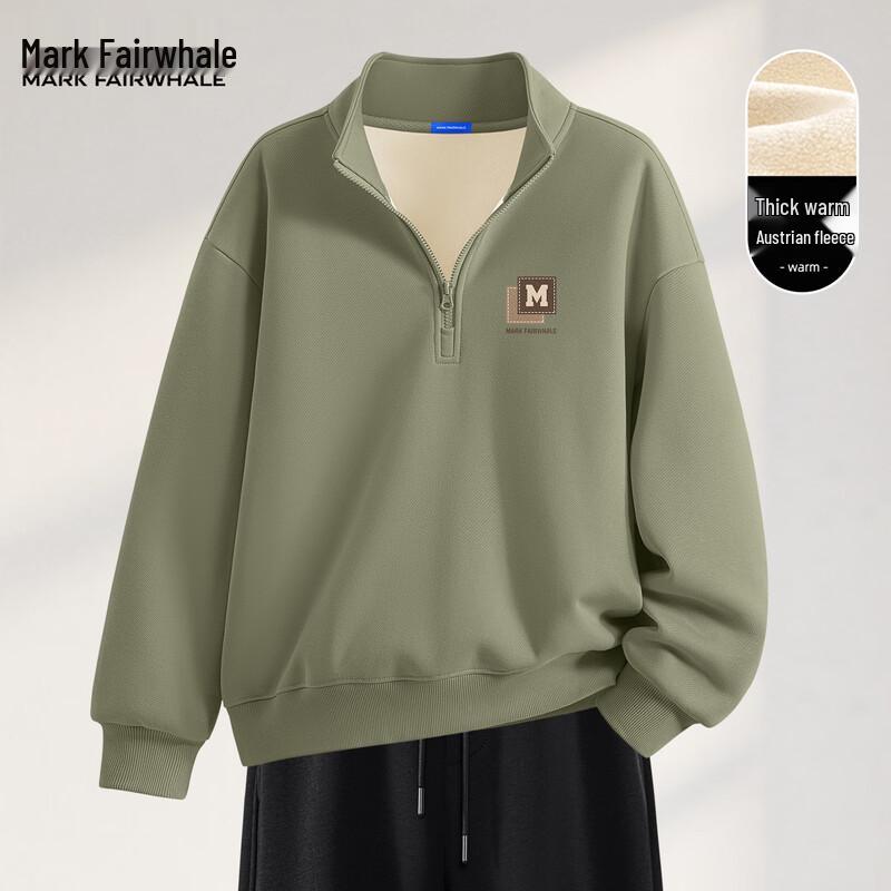 

Mark Fairwhale Men s Thickened Half-Zip Fleece Sweatshirt M (170)