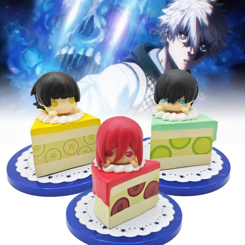 Blue 5pcs Lock Character Cake Toy Model Desktop Decoration Pvc Material Gift