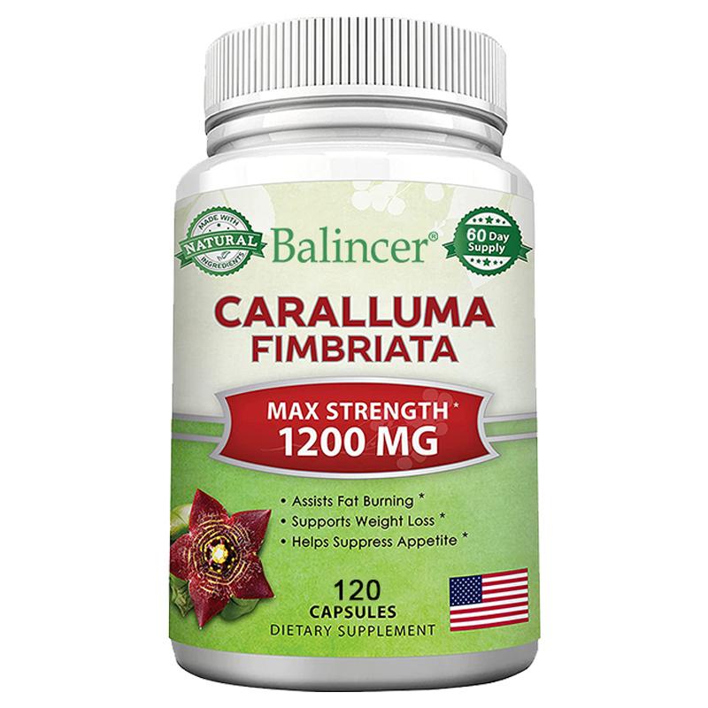 Caralluma Fimbriata 1200 мг Биологически активная добавка, Максимальная сила, 120 капсул в бутылке 120 Capsules