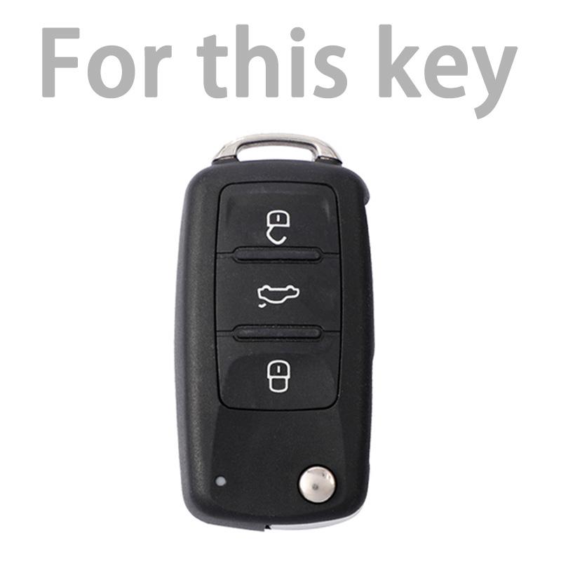 3 Buttons Key Case for Volkswagen Polo Tiguan Passat Golf Jetta Lavida Tpu Leather Protection Shell Bag for Skoda Octavia Seat