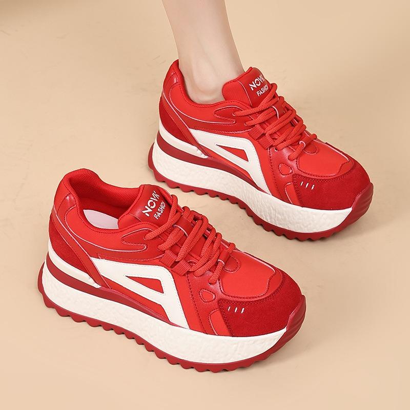 Autumn New Thick-soled Heightening Casual Running Sneakers Women's Shoes Versatile Shoes