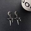 Gothic Black Star Drop Earrings Punk Crystal Heart Dangle Earrings Fashion Creative Ear Buckle Women Party Jewelry Accessories