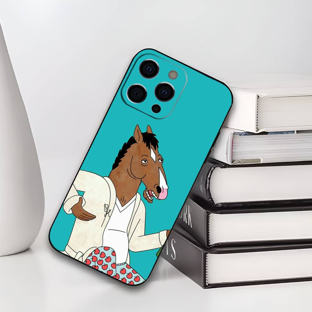 Cartoon B-BoJack Horsemans Phone Case For IPhone 17,16,15,14,13,12,11,Plus,Pro,Max,Plus,XS,soft Case Black Silicone