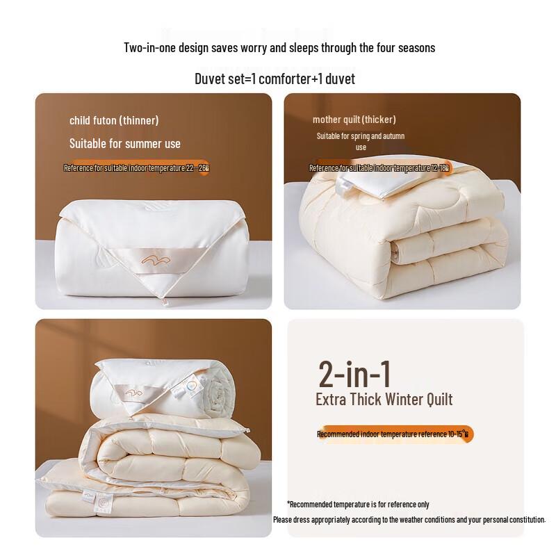 Mercury Home Textiles Silk and Wool 2-in-1 Comforter