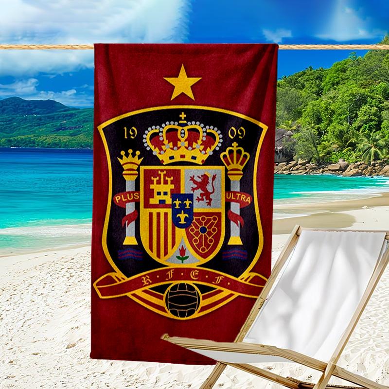 Spanish National Emblem Printed Beach Towel, Super Soft Microfiber, Perfect Gift Birthday, for Pool, Beach, Travel, for Family and Friends
