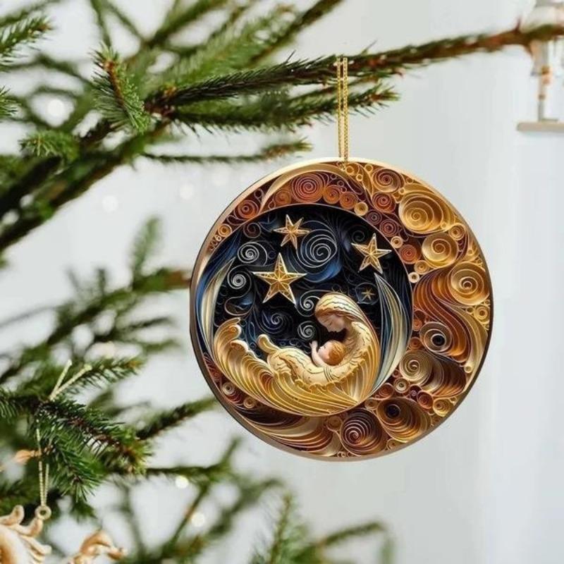 Nuovi Ornamenti per Albero di Natale Pendente Decorativo Natalizio in Acrilico Ornamenti per Specchietto Retrovisore Auto