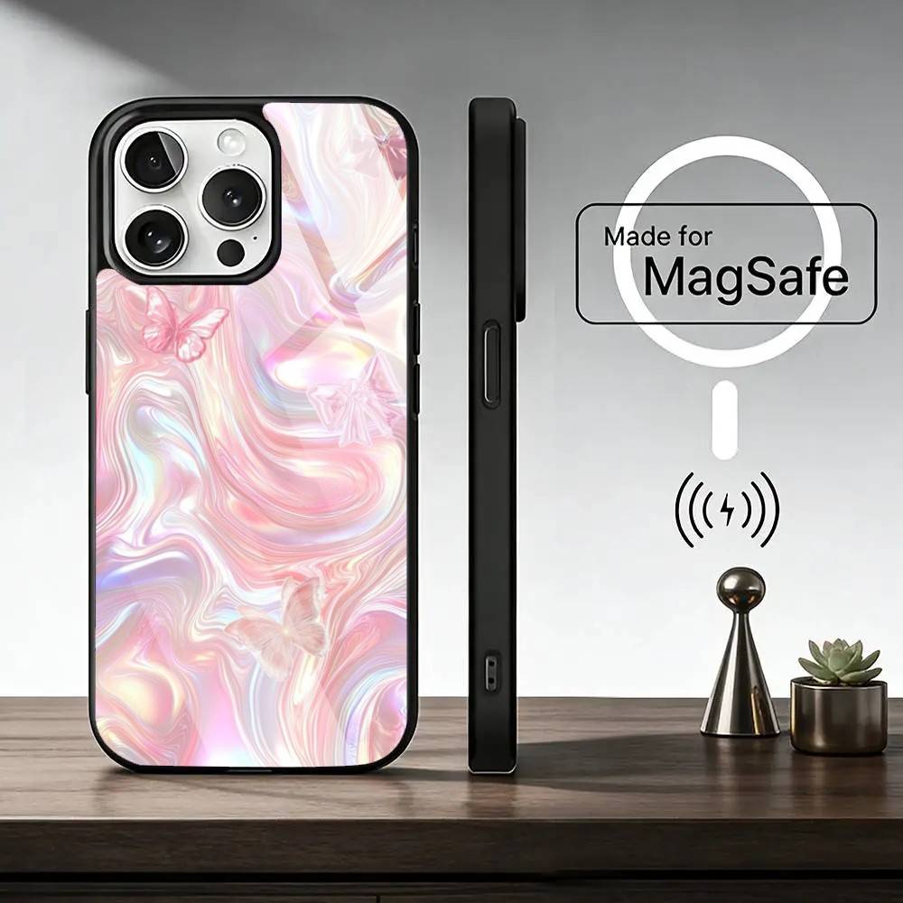 Folds T-Texture  Phone Case For iPhone17,16,15,14,13,12,11 Plus,Pro Magnetic with Magsafe Wireless Charging