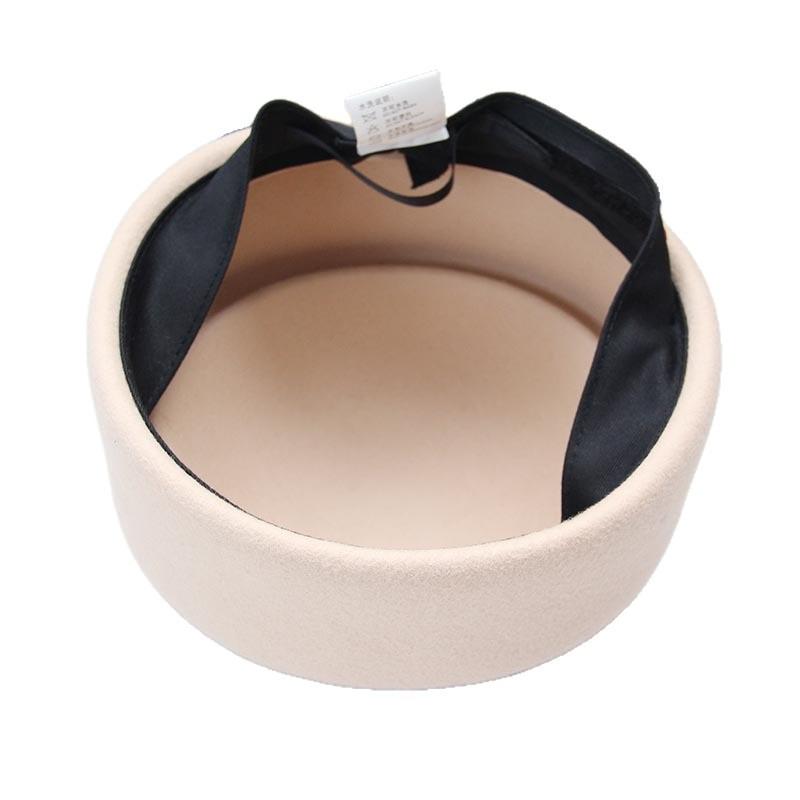 Niche alta gamma senso scatola medicina cappello autunno nuovo retrò britannico berretto pura lana cappello a cilindro moda cappello hostess
