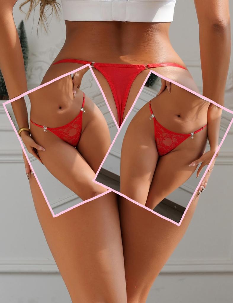 OhyeahLady Plus Light Tiny Adjustable Lace Breathable Size 2XL Women's T-Back, Size, Stone, Sexy, G-String, Underwear, Cute, See-Through, Panties,