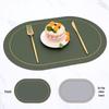ZISIZ Oval Two-Tone Placemat and Coaster Set