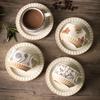 Rustic Ceramic Coffee Cup & Saucer Set