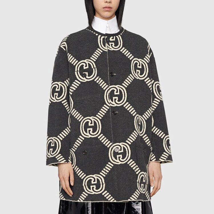 GUCCI Knitwear Women's Beige Crew Neck Moderate Cardigan 678318-XKB5T-9192