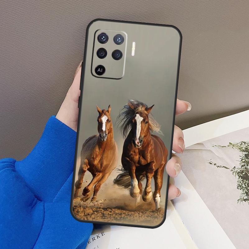 Horses Running Case For Oppo A78 A38 A18 A98 A58 A60 A80 A40 A96 A76 A16 A94 A74 A54 A15 A17 A57 A77 A5 Pro