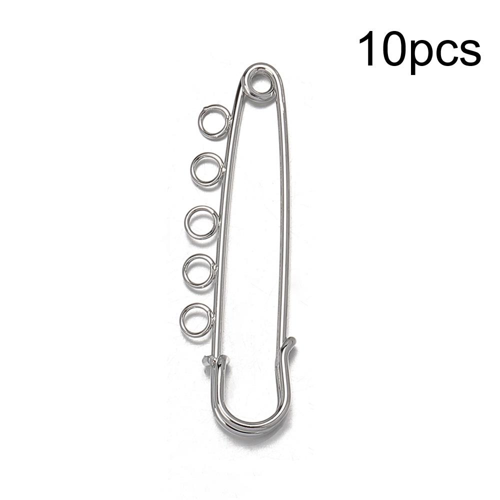 5pcs Rhinestone Large Safety Pins Crystal Brooch with 3/4/5 Loops for DIY Blankets Skirts Knitted Fabric Crafts Jewelry Findings