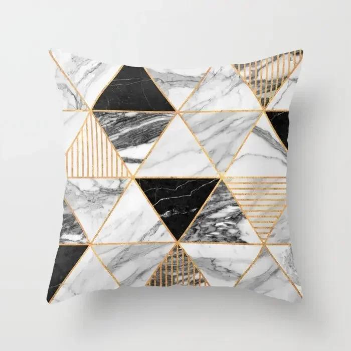 Housses d'oreiller 45x45cm Créatives Texture Bois Marbre Mode Géométrique Coussins Décor de Maison Ferme Canapé Coussins de Jet