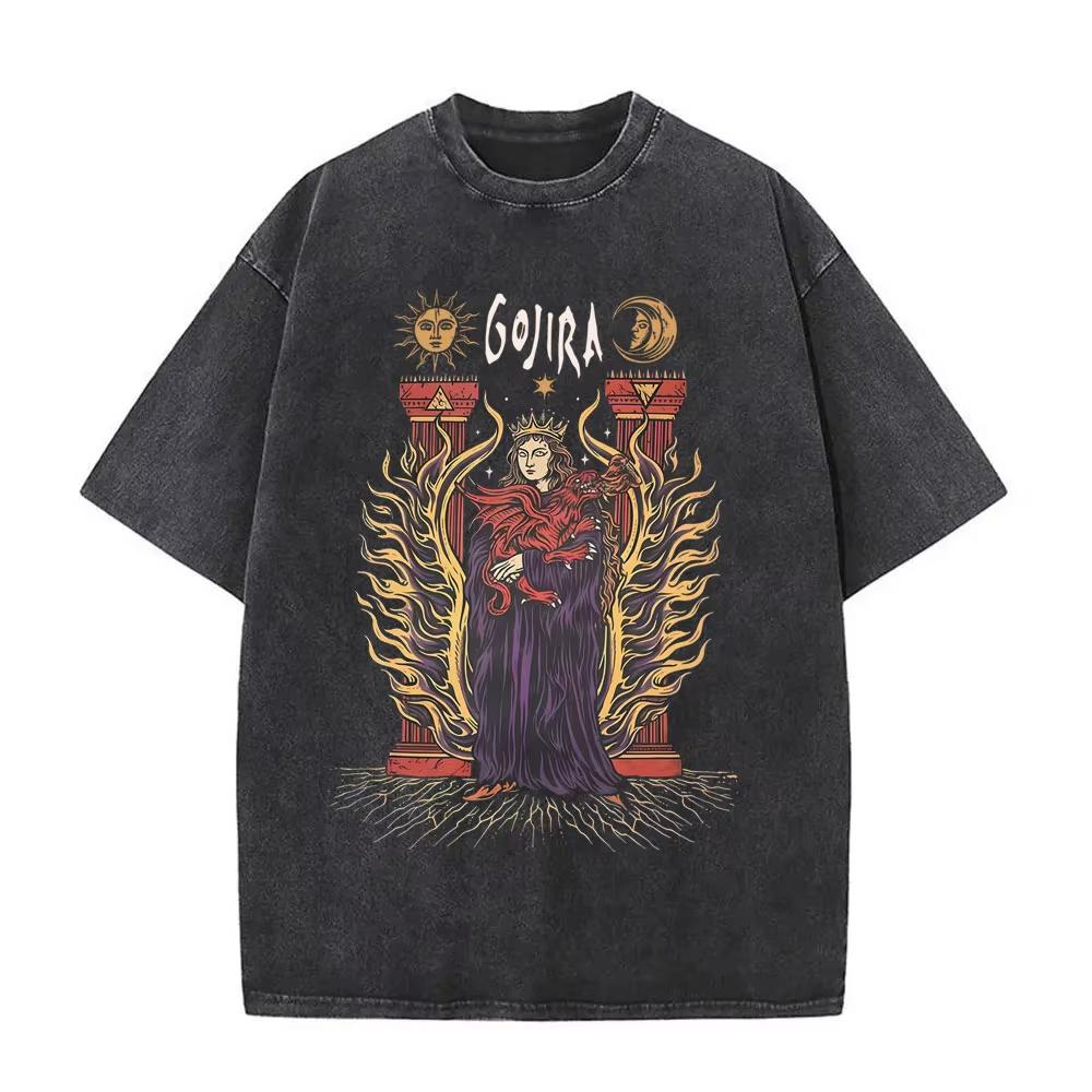 Prané Vintage Kovové Rocková Kapela Gojira Tričko Z Marsu Na Sirius Trička Pánské Dámské Gotické Punkové Oversized Trička Streetwear