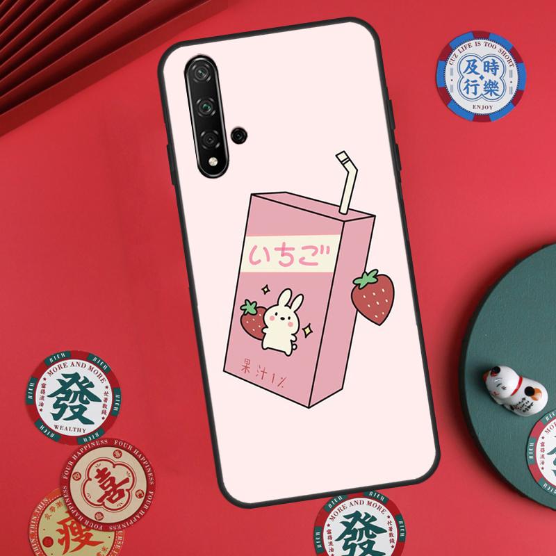 Cute Strawberry Milk Box For Huawei Nova 5T 10 9 SE 7i 8i 11i 12i Y73 Y90 Y70 Y72 Y61 Y91 P60 Pro P30 P40 Lite Case