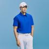 Men'S Back Piping Tricot Collar Short Sleeve T-Shirt Blue