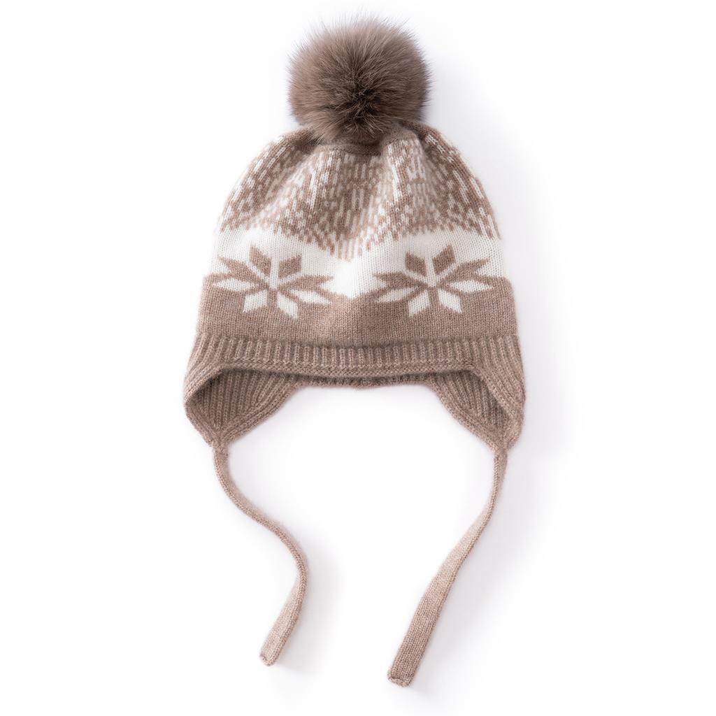 Cashmere autumn and winter new retro children's ear protectors are cute and show their faces. Small jacquard thermal hats for boys and girls