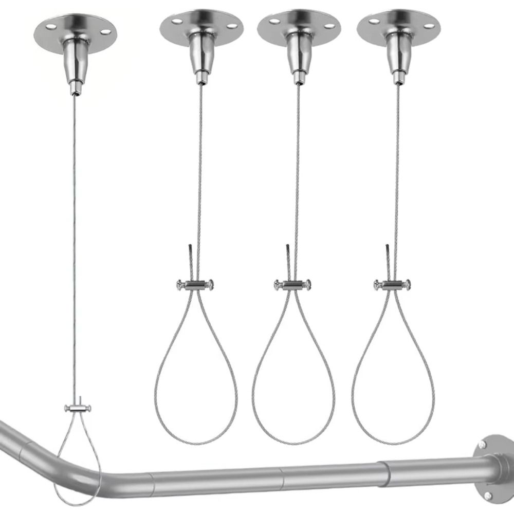 Cuerda de Soporte Ajustable para Barra de Cortina de Ducha Para Barras Curvas/en Forma de L/Cortinas