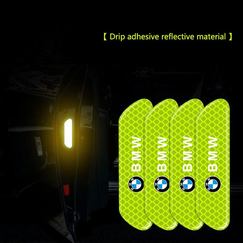 BVYD9 Car Door Reflective Sticker Night Light Warning Decal For BMW X1 X3 X4 X5 E46 E90 F20 E60 E39 F10 M1 M2 M3 M5 M6 E87 M Power