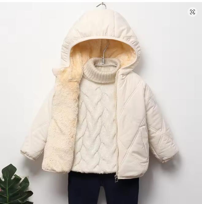 Baby Kids Coats Winter Thicken Jackets For Boys Warm Plush Outerwear Girls Fur Hooded Jackets Toddler Children Clothes Snowsuit