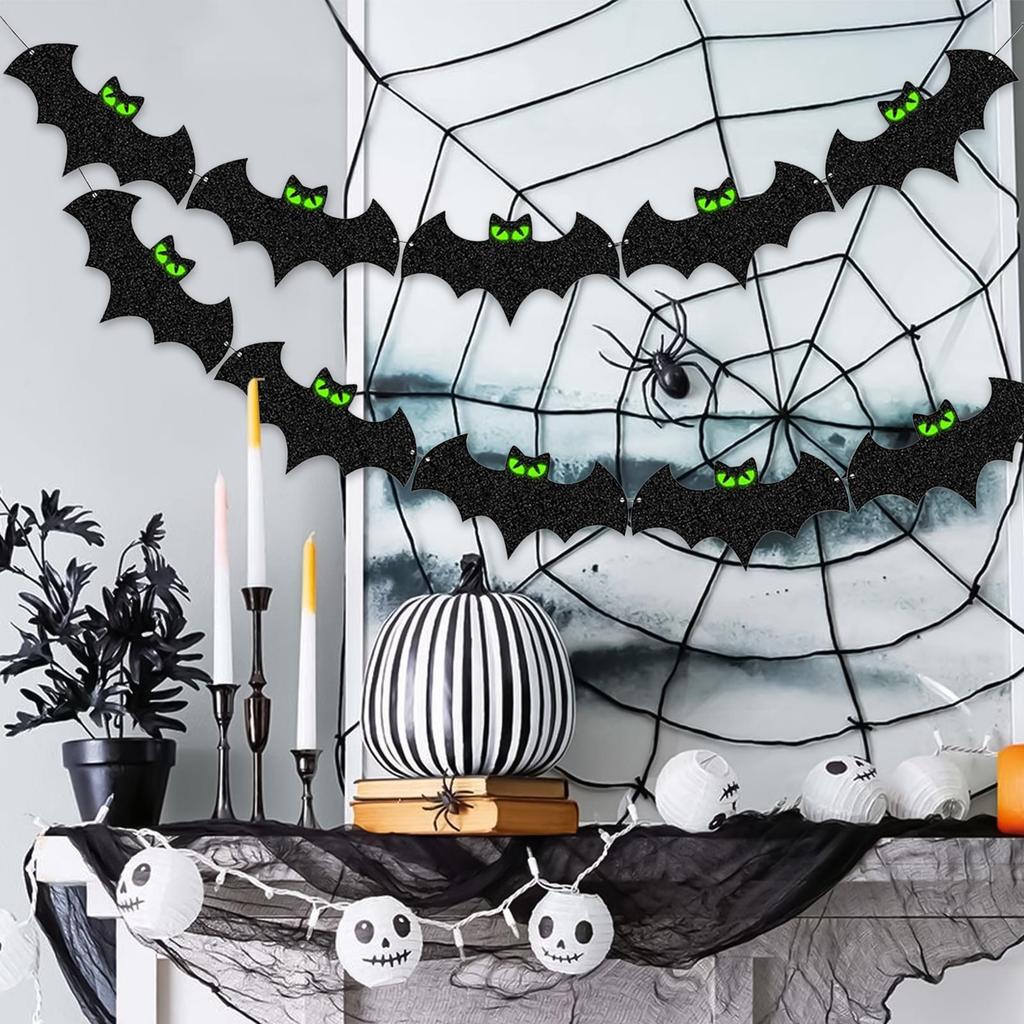 Halloween Bat Ornament Halloween Flag for Halloween Party Scenes Suitable for Decorating Homes and Outdoor Places