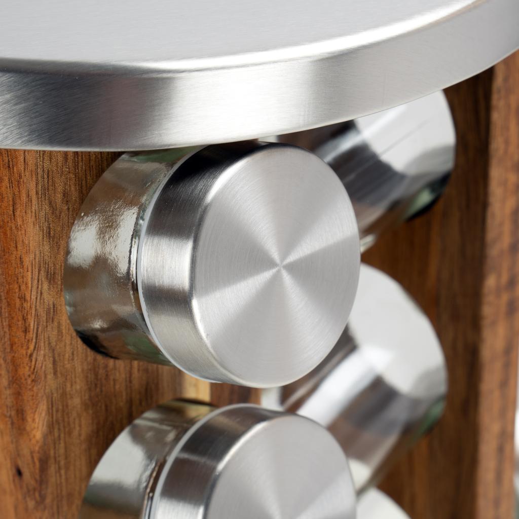 ROTOR Rotating Spice Rack, Natural Silver