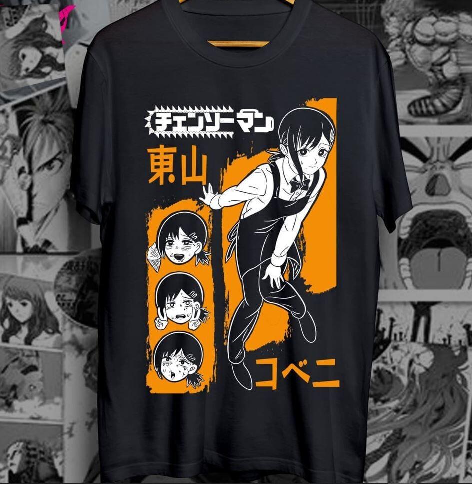 Kobeni T-Shirt Denji & Makima Chainsaw Man Pochita Horror Anime Shirt All Size