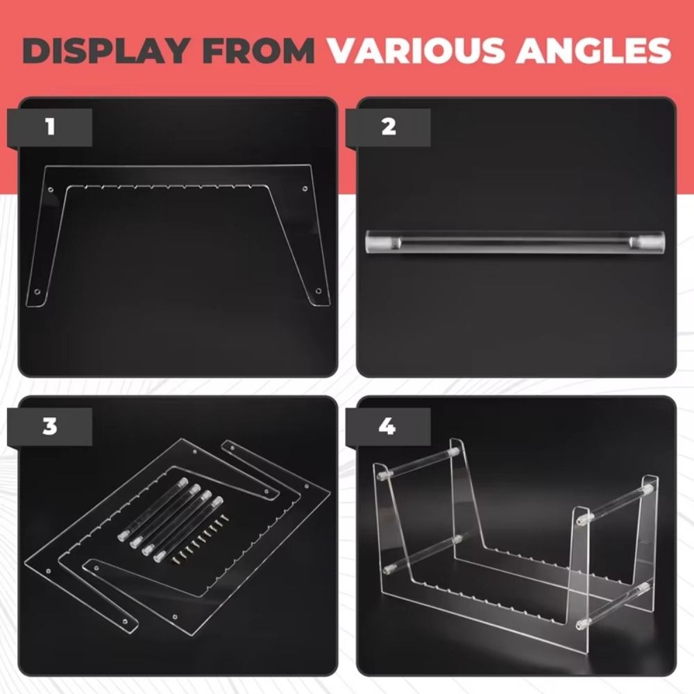 Multi-compartment Desktop Album Storage Holder Acrylic CD Album Display Rack  Home Decoration