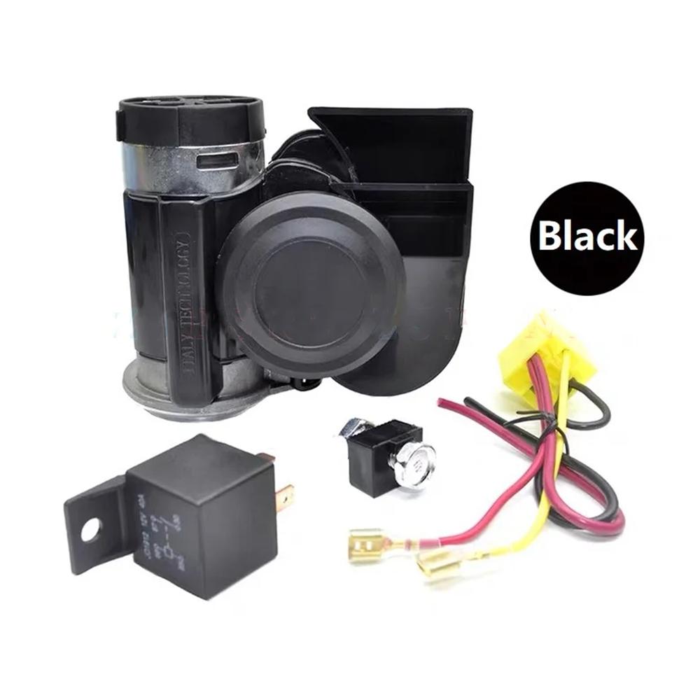 

1PCS 12V Snail Air Dual Tone Horn Kits Waterproof Auto Twin Dual Tone Compact Horn Tools For Truck Motorcycle Car Accessories чёрный