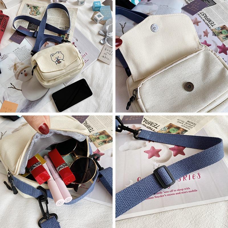 Women's Bag 2 New Small Square Bag Fashionable and Sweet Nylon Cloth Handbag Messenger Bag