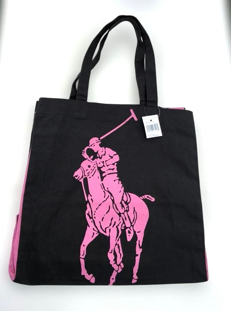 

[USED] Ralph Lauren Pink Pony Tote Bag/Black & Pink