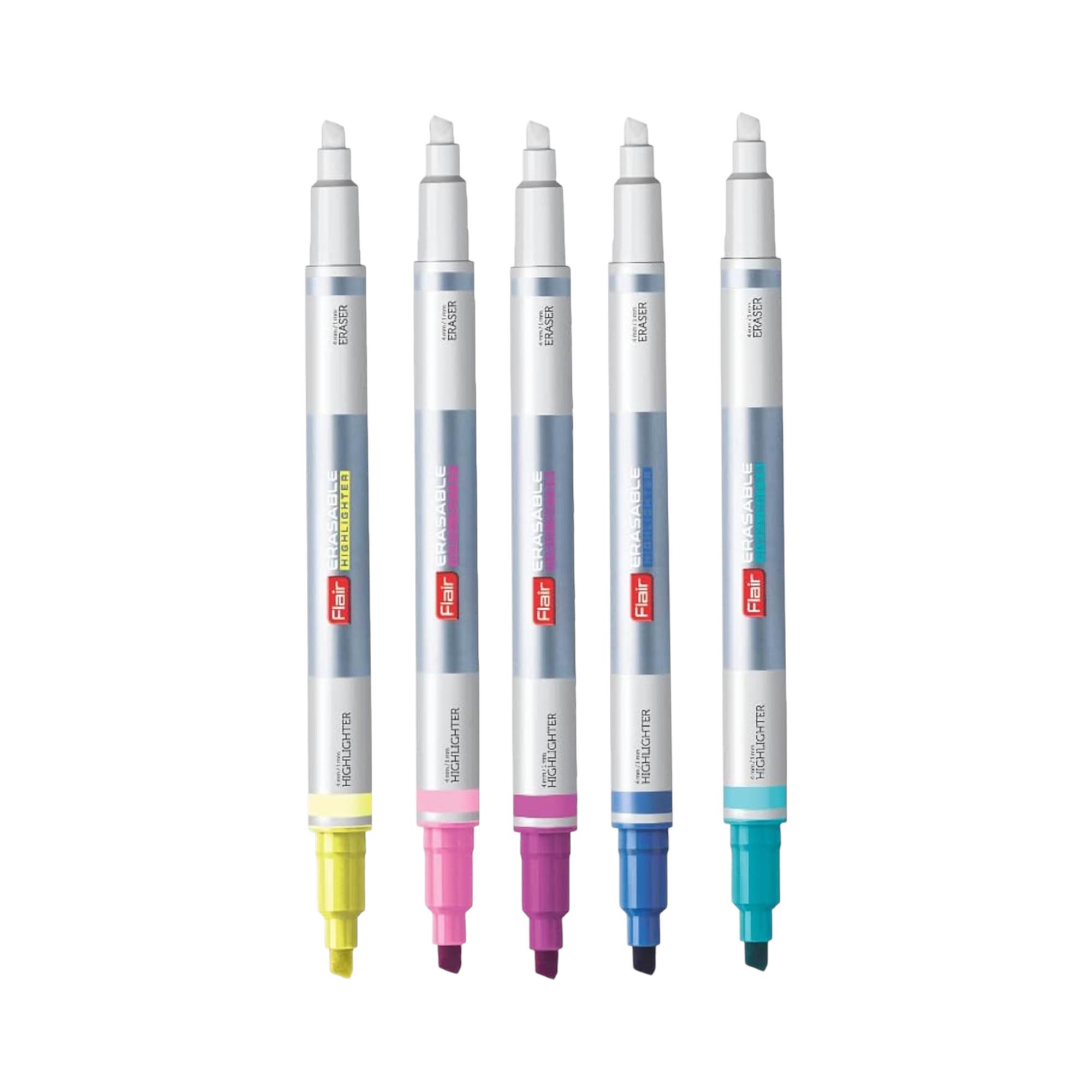 FLAIR Серия Creative Набор стираемых маркеров-хайлайтеров 1 X X5 шт. Скошенный наконечник 1-4 мм Маркеры для школы, офиса, стеклянных досок