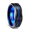 TIGRADE 6/8/10mm Blau&Schwarz Herren Hartmetallring Blau Linien Design Für Damen Eheringe Verlobungsringe Mode Größe 6 -17