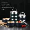 Mehrschichtige 316 Edelstahl Isolierte Bento Lunchbox, Großes Fassungsvermögen, 3-5 Schichten, für Erwachsene und Studenten