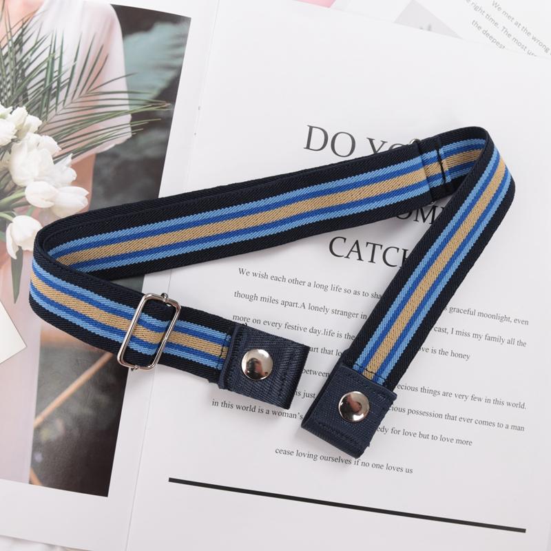 Elastic Belt Without Buckle Canvas Women Buckle Free Belt Ladies Jeans Pants Waist Lazy Belt Stretch No Buckle Invisible Belt